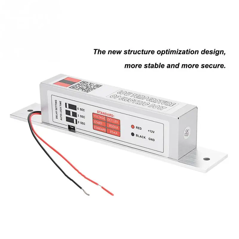 

NC Electric Mortise DC 12V Fail Safe Electric Drop Bolt Lock 2 Wires Time Delay Control Security Lock Doors For Door Access New