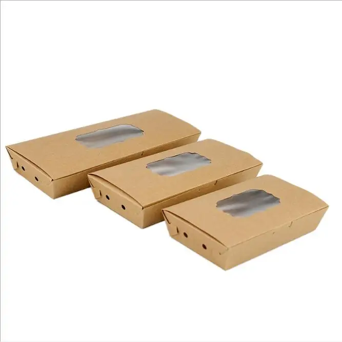 30 шт крафт картонная коробка с окошком для печенье на десерт упаковочная торта