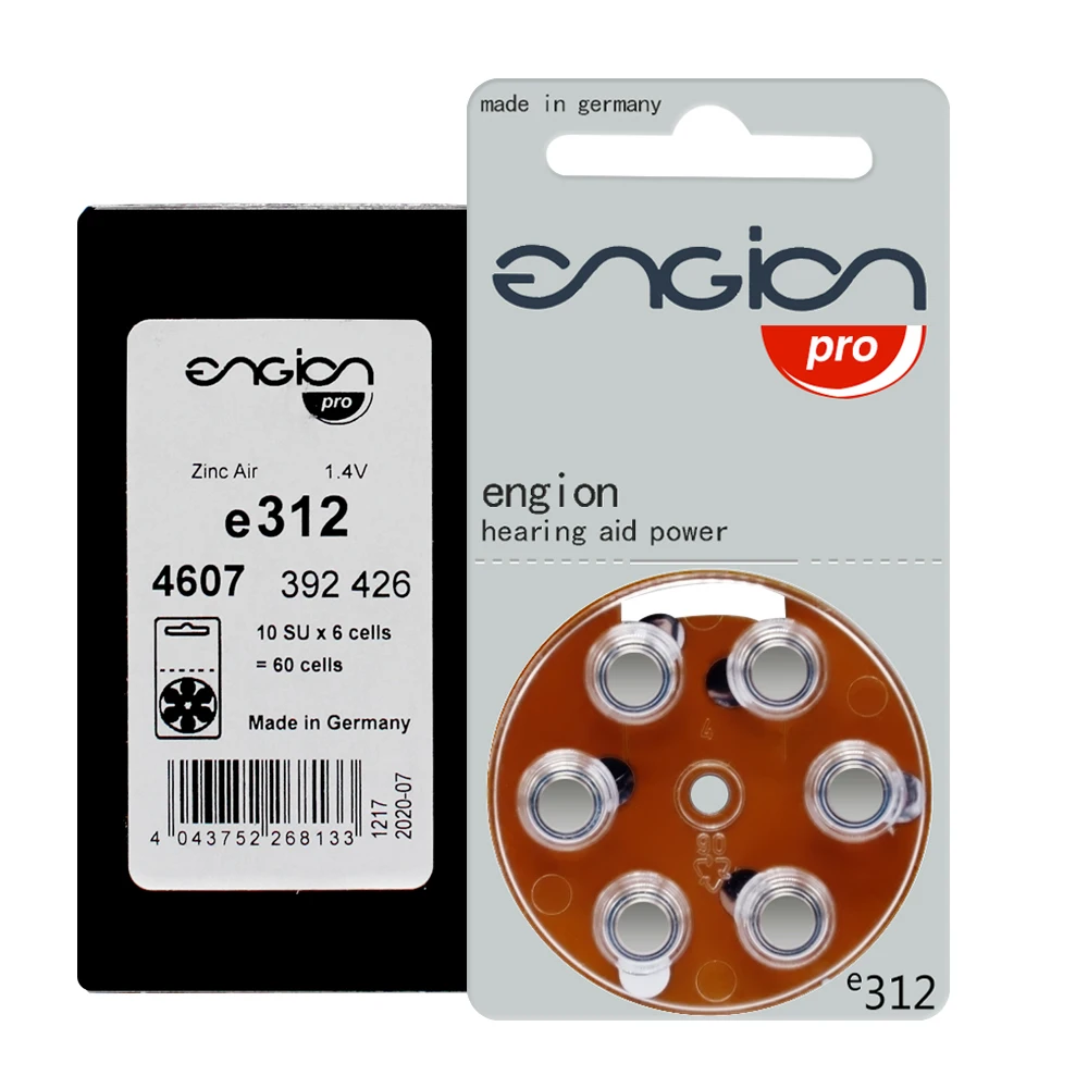 

60 PCS ENGION Zinc Air Hearing Aid Batteries A312 312A ZA312 E312 S312 PR41. A10 10A E10 PR70.13A A13 13A S13 P13 PR48 Battery
