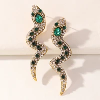 s2493 fashion jewelry snake stud earrings rhinstone snakes earrings