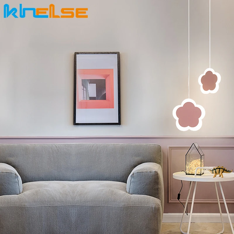 Светодиодная Подвесная лампа белого/розового цвета креативные милые