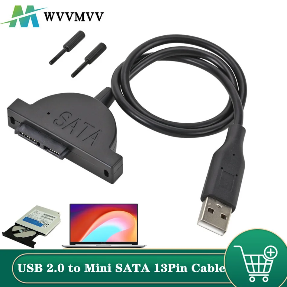 

Новый адаптер USB 2,0 для Mini Sata II 7 + 6 13Pin для ноутбука, CD/DVD ROM, преобразователь привода Slim Line, стандартный стиль, 1 шт.