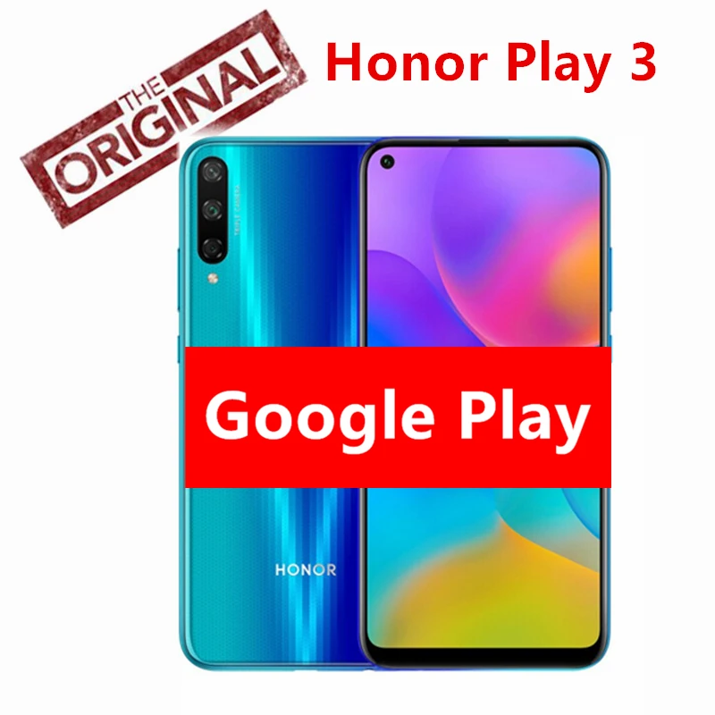 Официальный Honor play 3 смартфон 4000 мАч 4 Гб ОЗУ Kirin 710F 48MP камера Android 9,0 6,3" Google Play Face ID