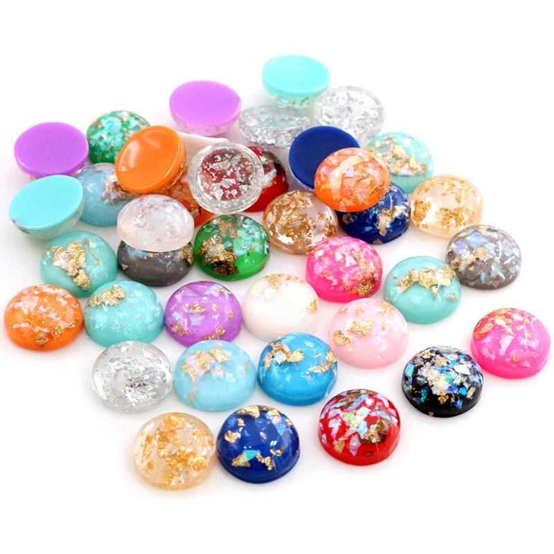 Новая мода 40 шт 12 мм Разноцветные плоские задние кабошоны камео cabochon cameo resin | Ювелирная фурнитура и компоненты -32798797084