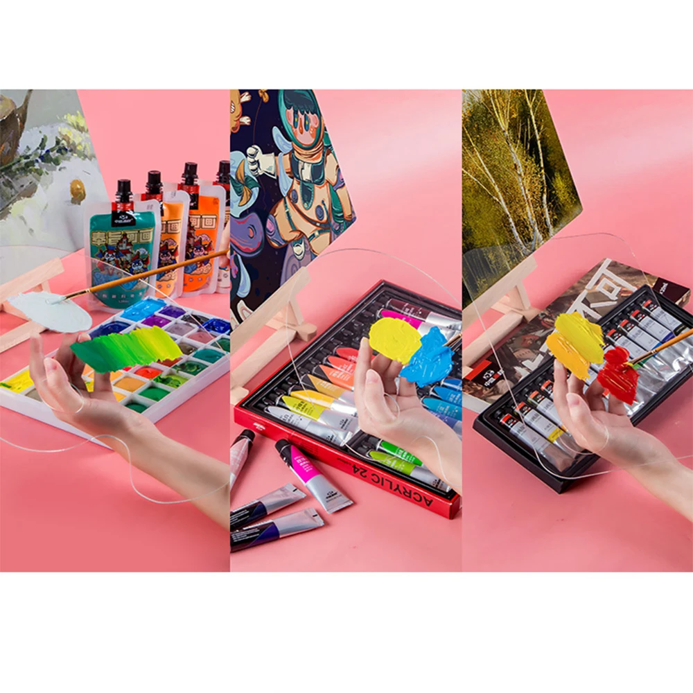 Палитра для рисования товары рукоделия прозрачная с отверстием большого пальца |