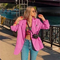 spring thin blazer suit women simple all match solid colors single breasted casual office blazer vintage commute blazer coats