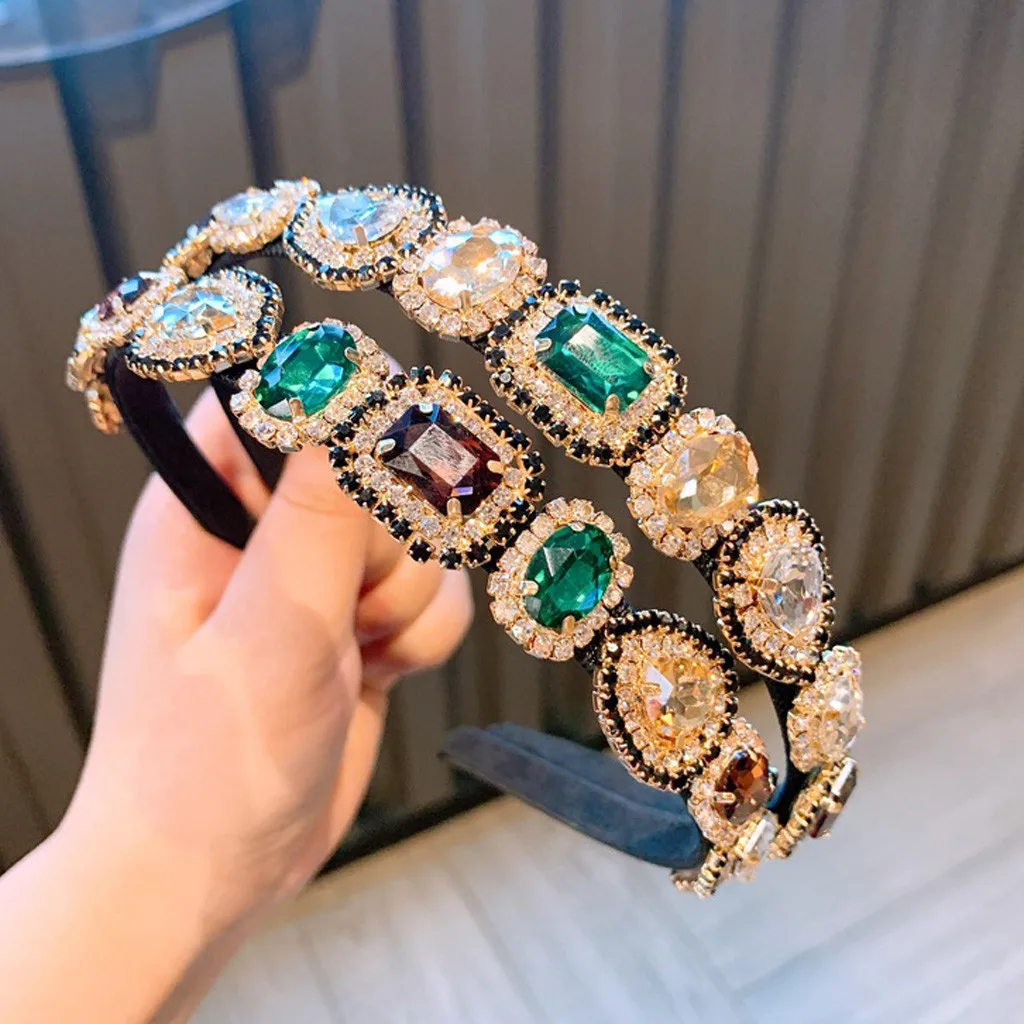 Декоративная повязка для волос с драгоценными камнями Женская на голову