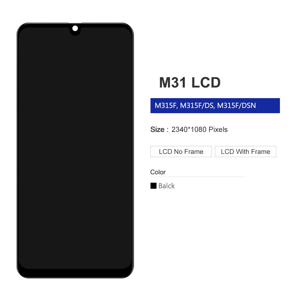 100% протестированный Super AMOLED для Samsung Galaxy M31 LCD M315 M315F SM-M315F ЖК-дисплей сенсорный