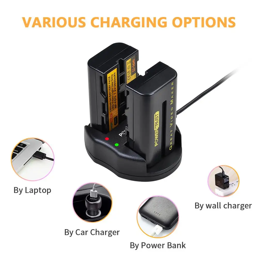 NP-F550 NP-F570 NPF550 F570 аккумулятор + USB двойное зарядное устройство для Светодиодный ongnuo