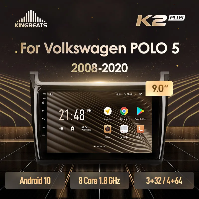 KingBeats штатное головное устройство For Volkswagen POLO 5 2008 2020 GPS Android 10 автомагнитола на