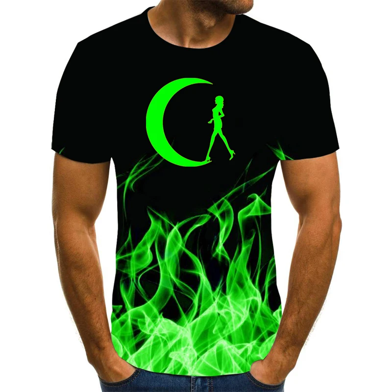 

2022 summer new 3d men's t-shirt cute loose casual round neck short-sleeved cool t-shirt top sports t-shirt large size