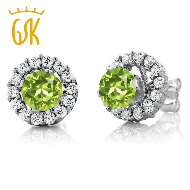 Женские классические серьги GemStoneKing 1 59 карат круглые серьги-гвоздики из