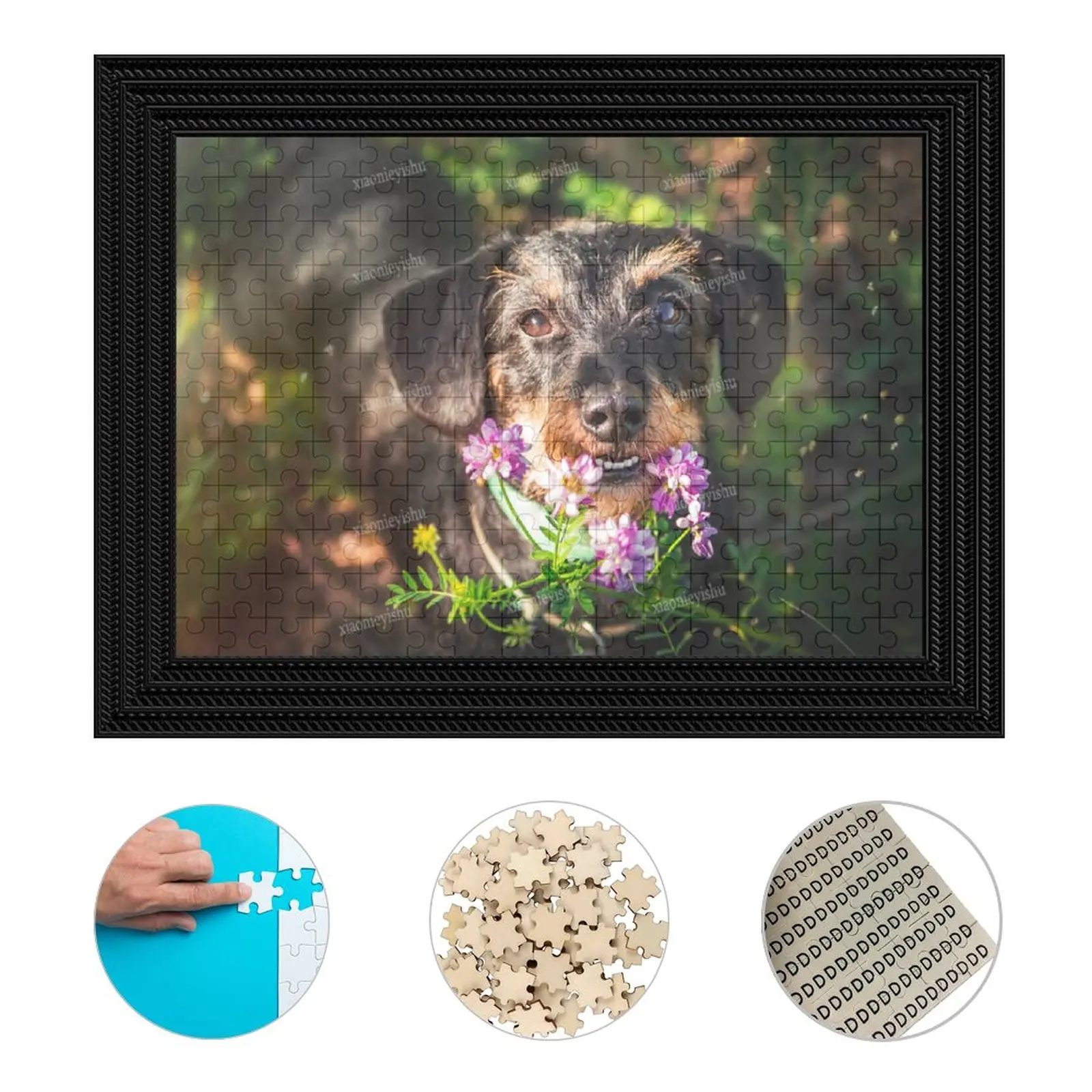 

Dog Wooden Puzzle 300 500 1000 Pieces Puzzle Family Game Gift Toy Comics Challenging Wall Decoration