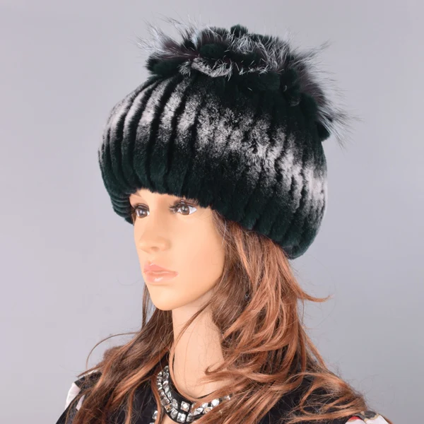 

Fur Hats for Women Winter Real Rex Rabbit Hat Fox Fur Kniting Female Warm Snow Caps Ladies Elegant Princess Beanies Cap