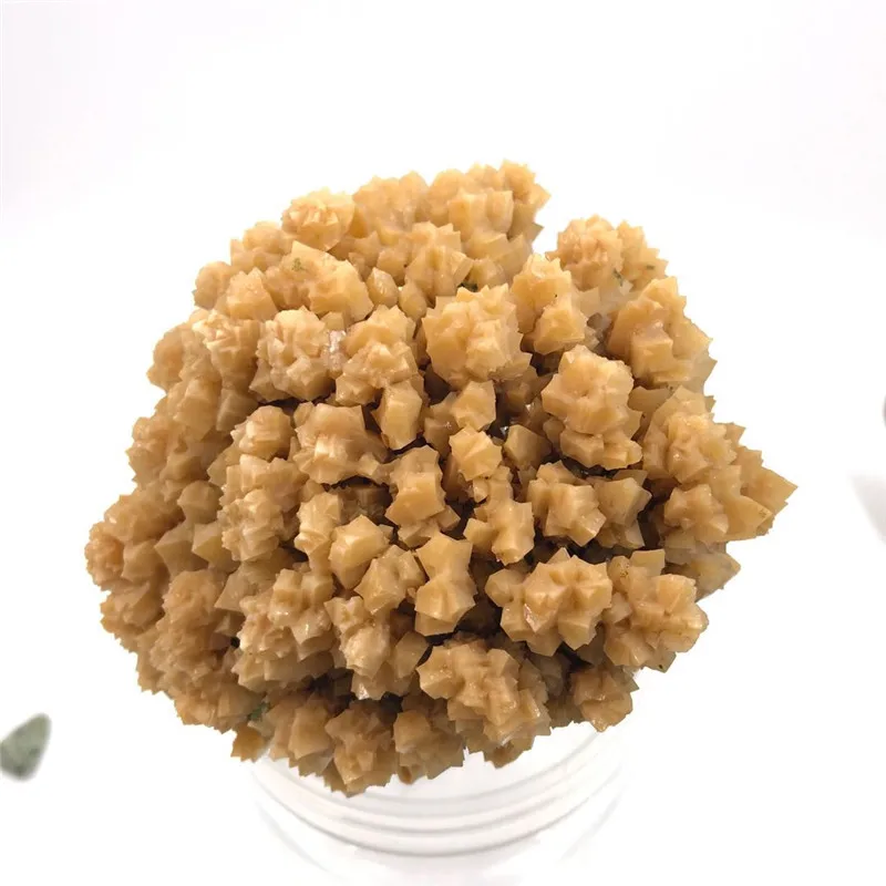 

Natural Rare Yellow Calcite Vug Mineral Gemstone Specimen Family Decorations and Ornaments Quartz Flower Cluster Crystal Altar