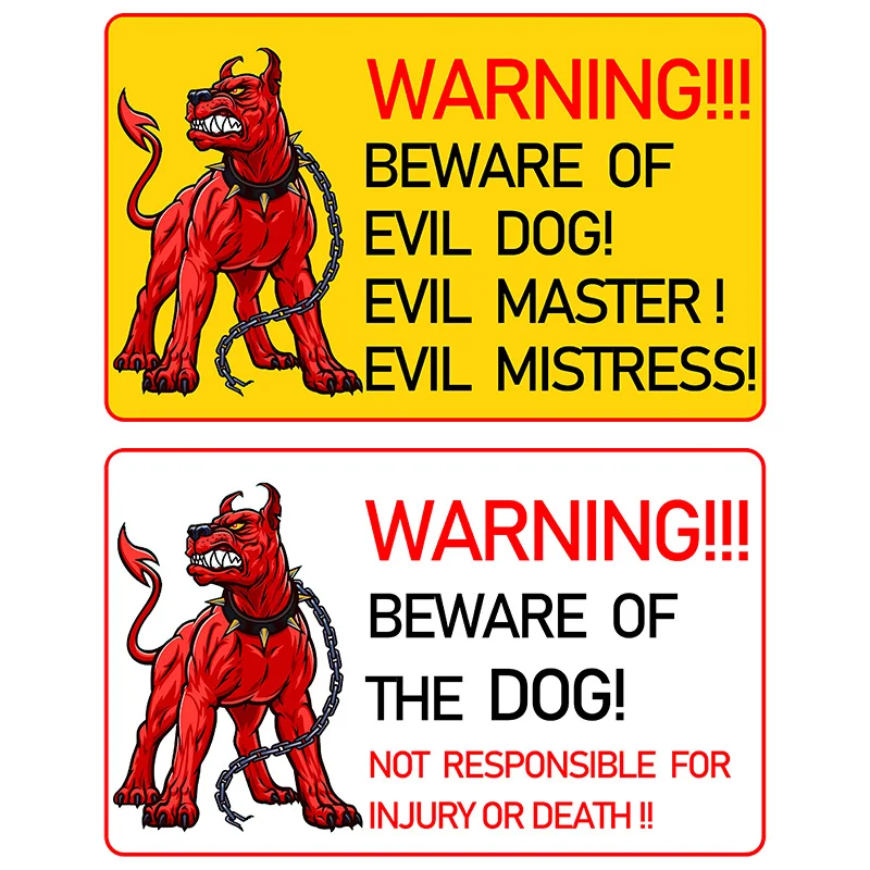 

RuleMylife WARNING!!!BEWARE OF THE DOG! Car Stickers Decal Anime Cool Car Accessories Decoration 13x9cm