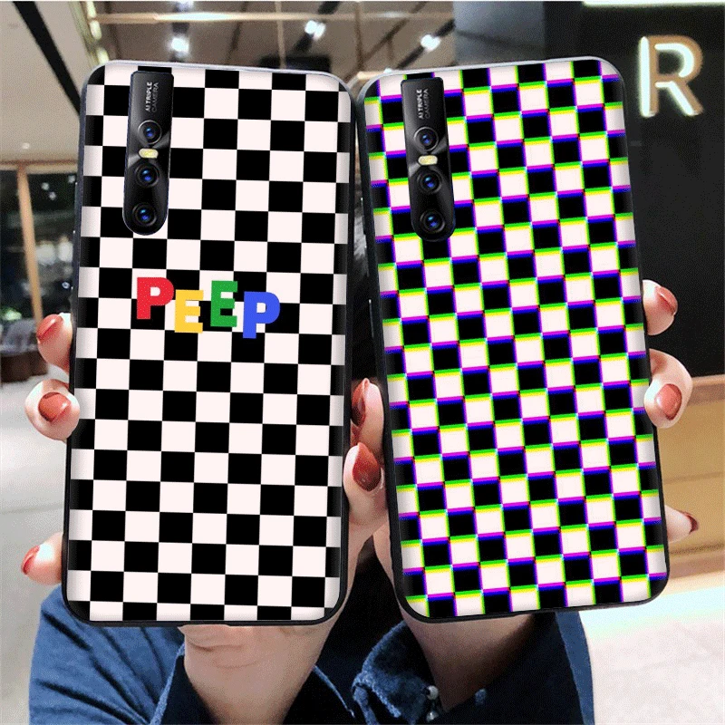 Black and white chess board Soft Case for VIVO Y95 Y93 Y91 Y75 Y79 Y85 Y89 V5S V9 V11 V7 V15 Pro Plus Cover | Мобильные телефоны и
