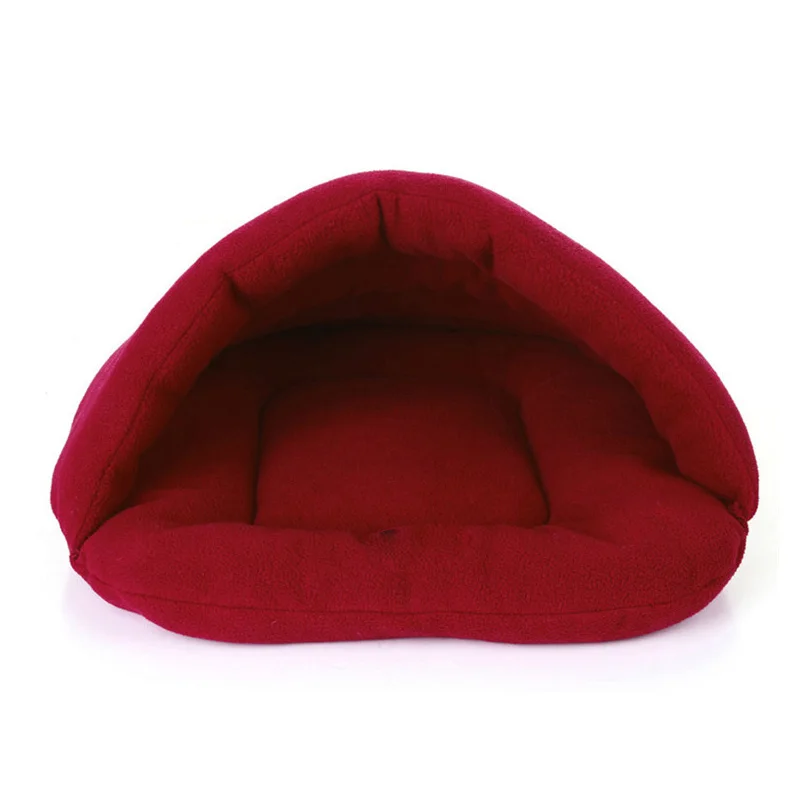 Wine Red Теплый спальный мешок для животных подстилка питомник кошачий подстилка кролик гнездо средних и маленьких домашних животных диван флисовая кровать гнездо домашнее животное гнездо - Цвет: Wine Red