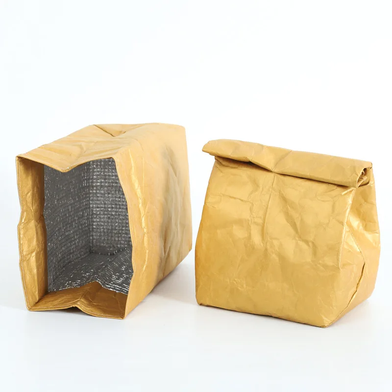 Многоразовые коричневые бумажные пакеты для ланча изолированный Ланч-бокс