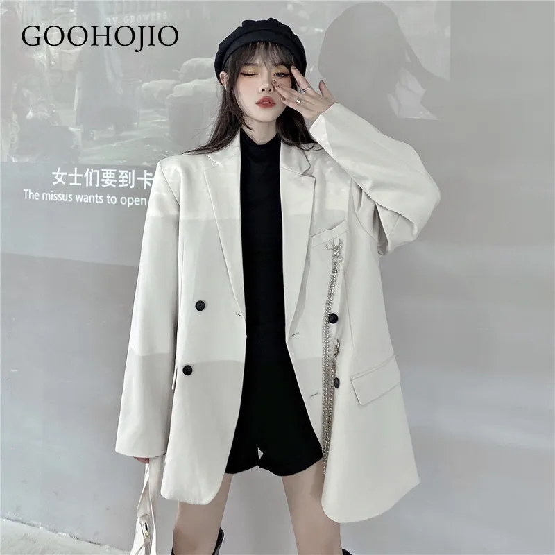 

Женский блейзер GOOHOJIO, повседневный Блейзер большого размера на весну и осень, 2021