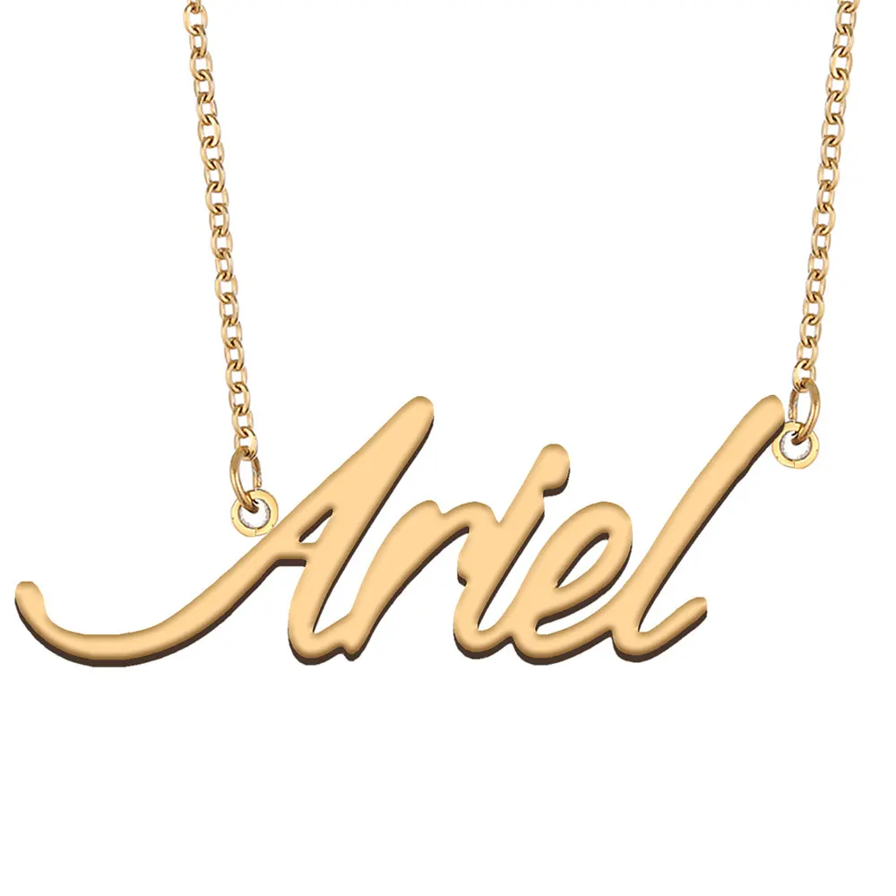 

Ariel Name Necklace for Women Stainless Steel Jewelry with Gold Plated Nameplate Pendant Femme Mother Girlfriend Gift