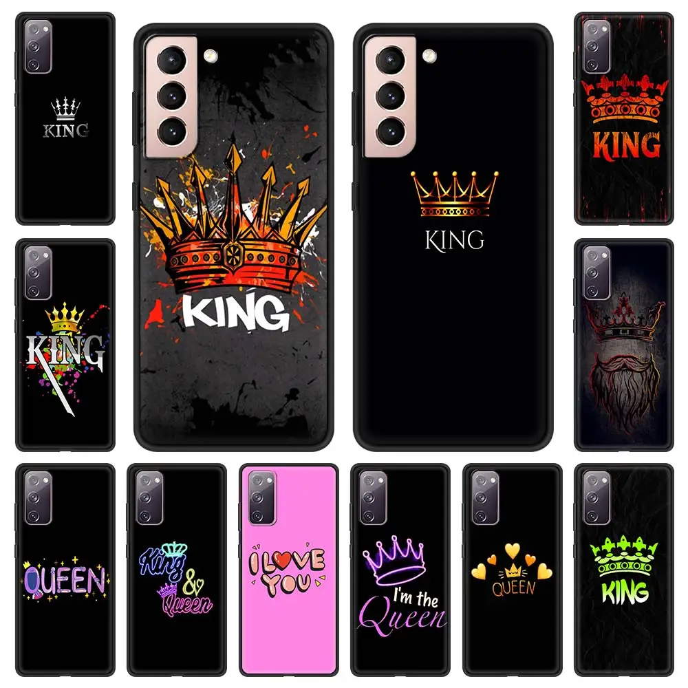 

Crown QUEEN & KING Couples Phone Case For Samsung Galaxy S20 FE S21 Plus Shell For Samsung S21 S20 Ultra Smartphone Back Cover