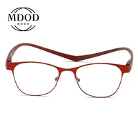 unisex fashion neck reading glasses metal portable belt anti blue light magnet comfortable for wome man presbyopia glasses