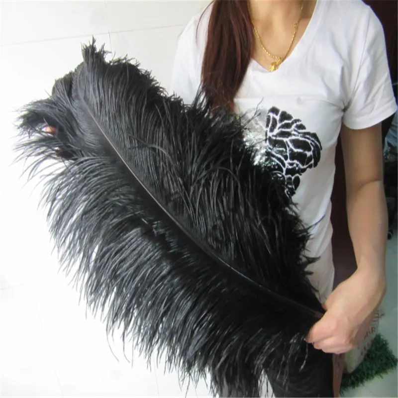 

Sale 20pcs/lot High Quality Black Ostrich Feather 26-28 Inch(65-70cm) Wedding Celebration for Party Diy Plumas De Faisan