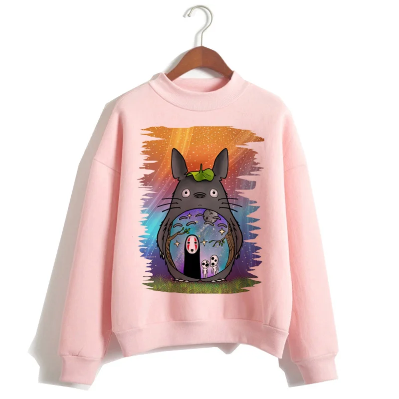 Totoro Унесенные спирали harajuku толстовки для женщин мультфильм одежда толстовка капюшон ulzzang Забавный с капюшоном Женский полиэстер негабаритных - Цвет: 765