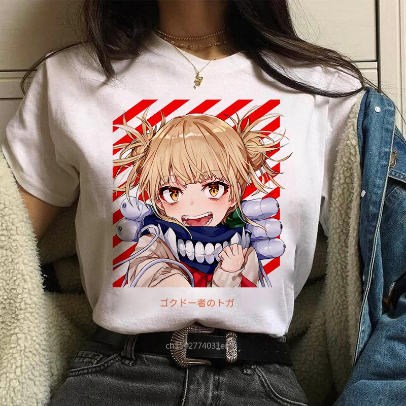 

Gothic Manga Letters Soft Graphic Tee Himiko Toga Anime Comics Daily T Shirt Japanese Cartoon Female Top Oversized