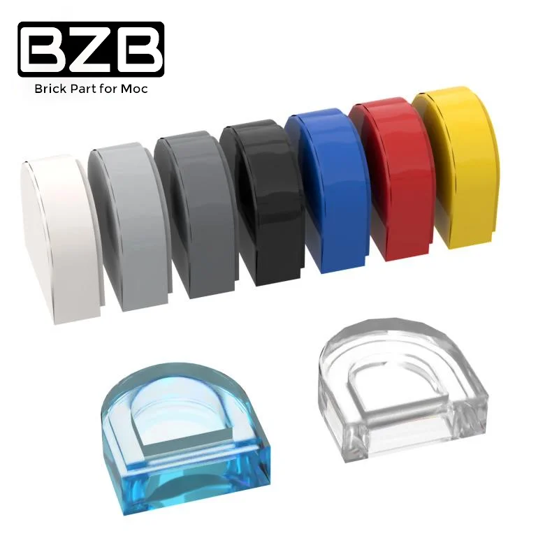

BZB MOC DIY 10Pcs Bricks Part 24246 Tile 1x1 Half Circle Panel high-tech Parts Bricks Educational Kids Toys Boys Girls Gift
