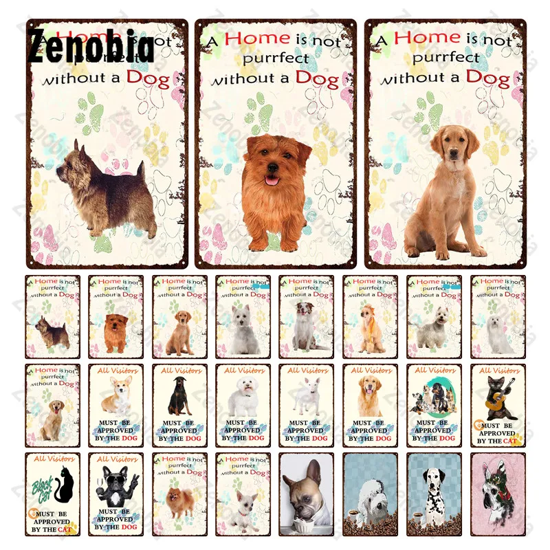 

Metal Tin Dog Sign Lovely Pet Teddy Beagle Vintage Wall Decorative Plate for Pub Bar Club Pet Store Kids Room Home Decoration