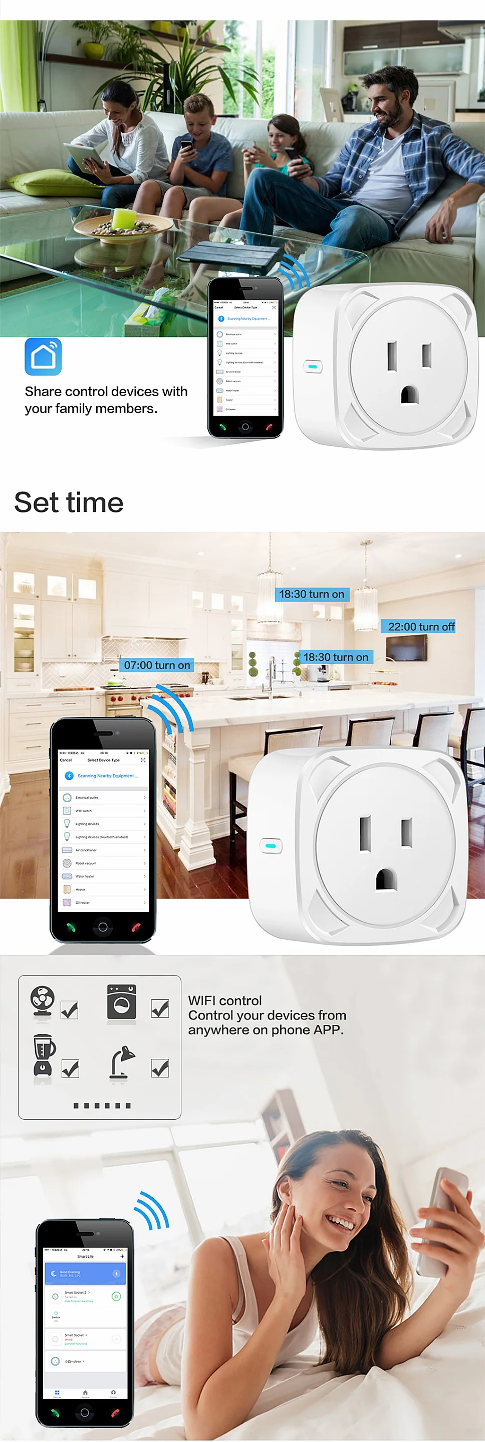 ZUCZUG EU/US Wi-Fi беспроводная Удаленная умная розетка для Alexa Google Home IFTTT Голосовое управление разъем питания Retardant PC умная розетка
