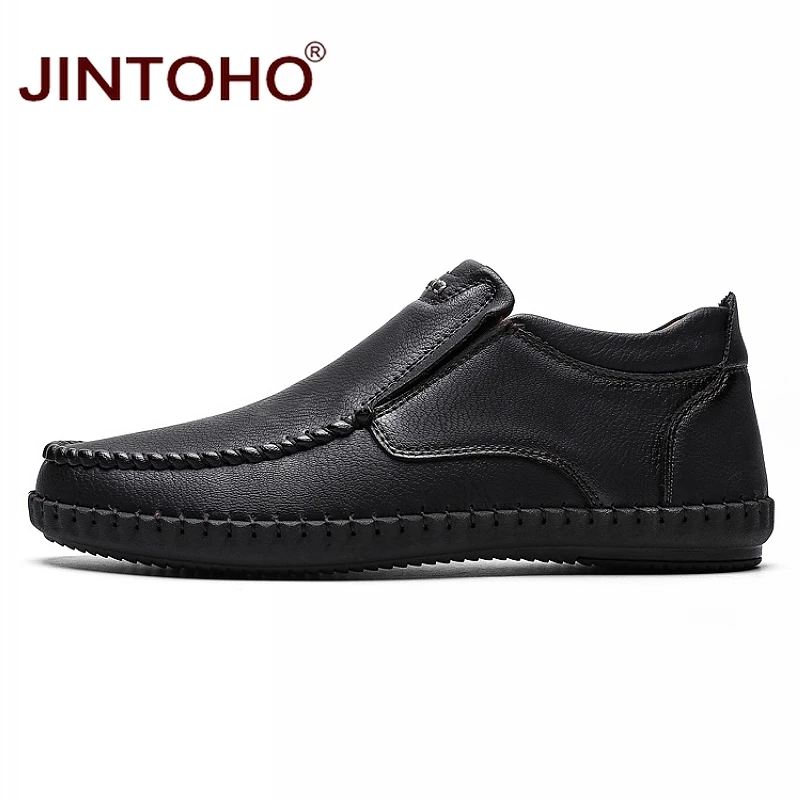 JINTOHO/Модная брендовая мужская обувь; Мужская обувь из натуральной кожи; повседневная мужская обувь; мужская кожаная обувь; мужские лоферы без застежки