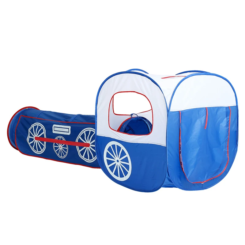 Детская палатка голубой поезд туннель для ползания Океанский бассейн шаров