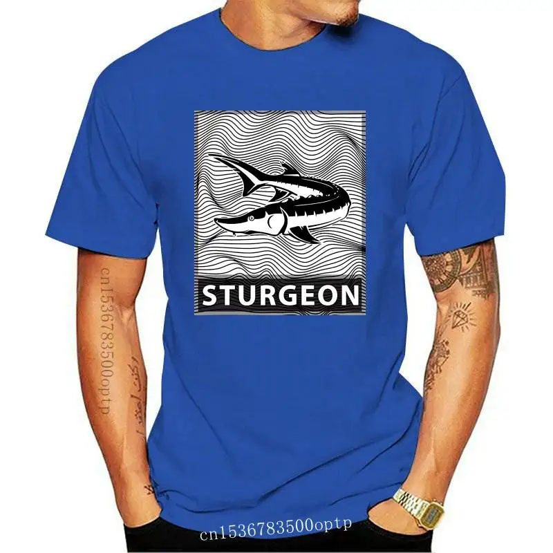 

New Sturgeon Fish Fisherman T Shirt - Art Modern Design Print T-Shirts Men Summer Style Fashion Top Tee Casual Printed Tee