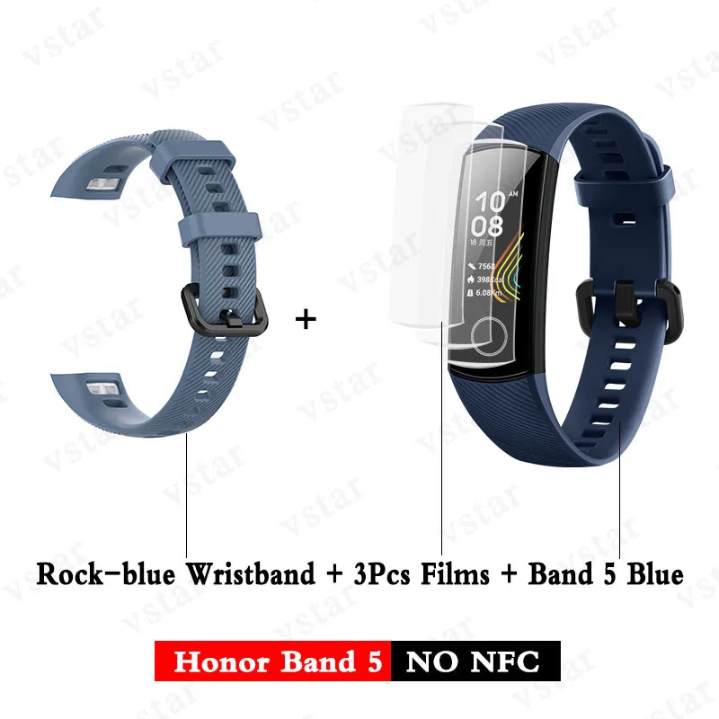 band5 blue add Rblue Huawei Honor band 5 smartband AMOLED huawei smartwatch кровяное кислородное сердце rage ftness трекер сна swiming sport trakcer gps - Цвет: band5 blue add Rblue