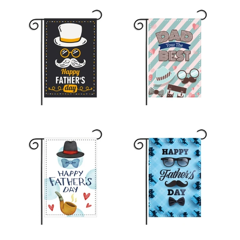 

900A Happy Father's Day House Flag Fishing Rod Double Sided Garden Yard Outdoor Decor