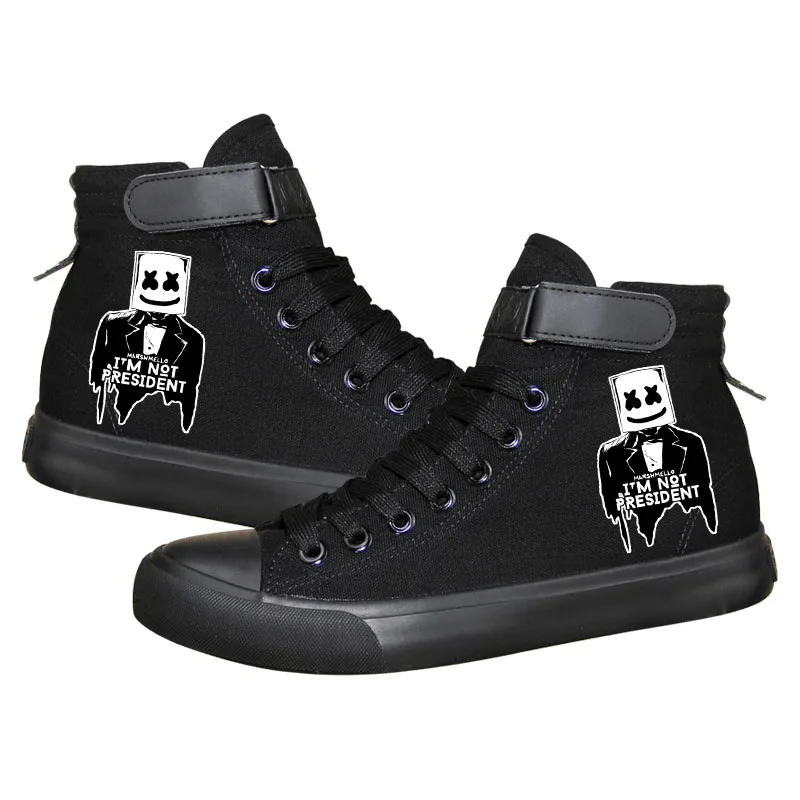 

Anime Printing Black Luminous Canvas Shoes Lovers Breathable Leisure Shoes for Teens Men Women Students 2020