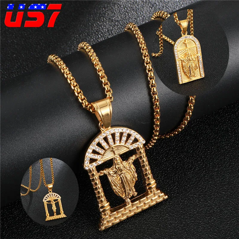 Мужское колье из нержавеющей стали с микро-паве | Украшения и аксессуары