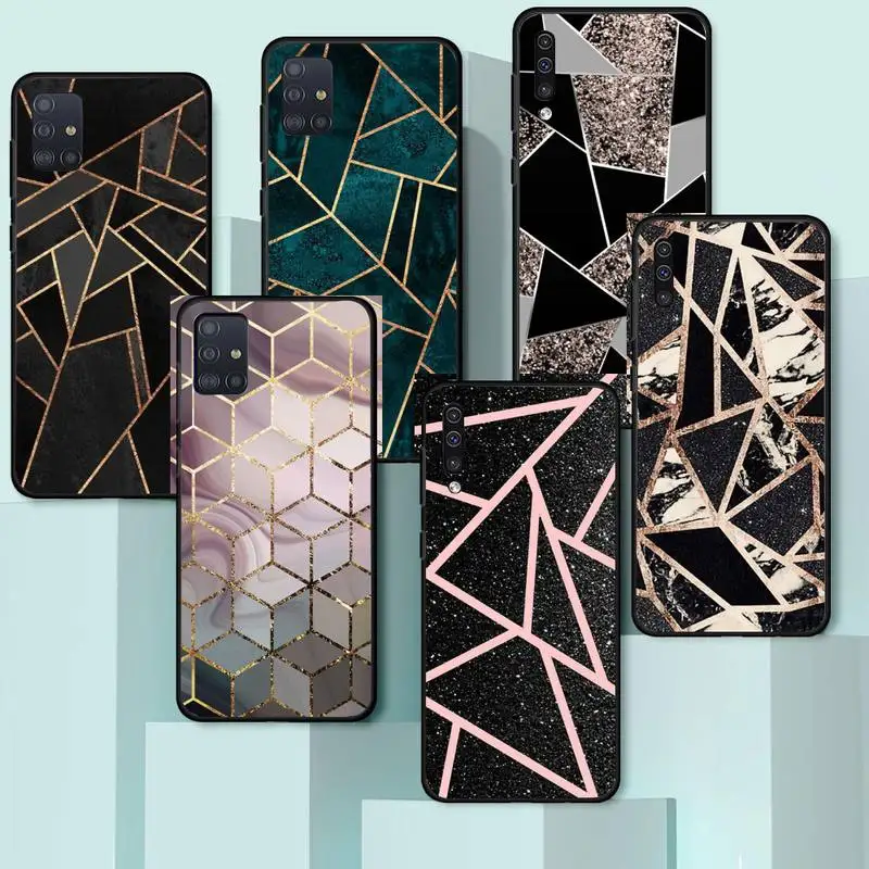 

Geometric marble pattern Phone Case For Samsung galaxy A S note 10 7 8 9 20 30 31 40 50 51 70 71 21 s ultra plus