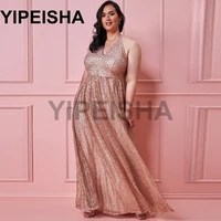 v neck a line spaghetti strap plus size evening dresses backless oversized sequined prom party gown vestidos de fiesta %d9%81%d8%b3%d8%a7%d8%aa%d9%8a%d9%86 %d8%a7%d9%84