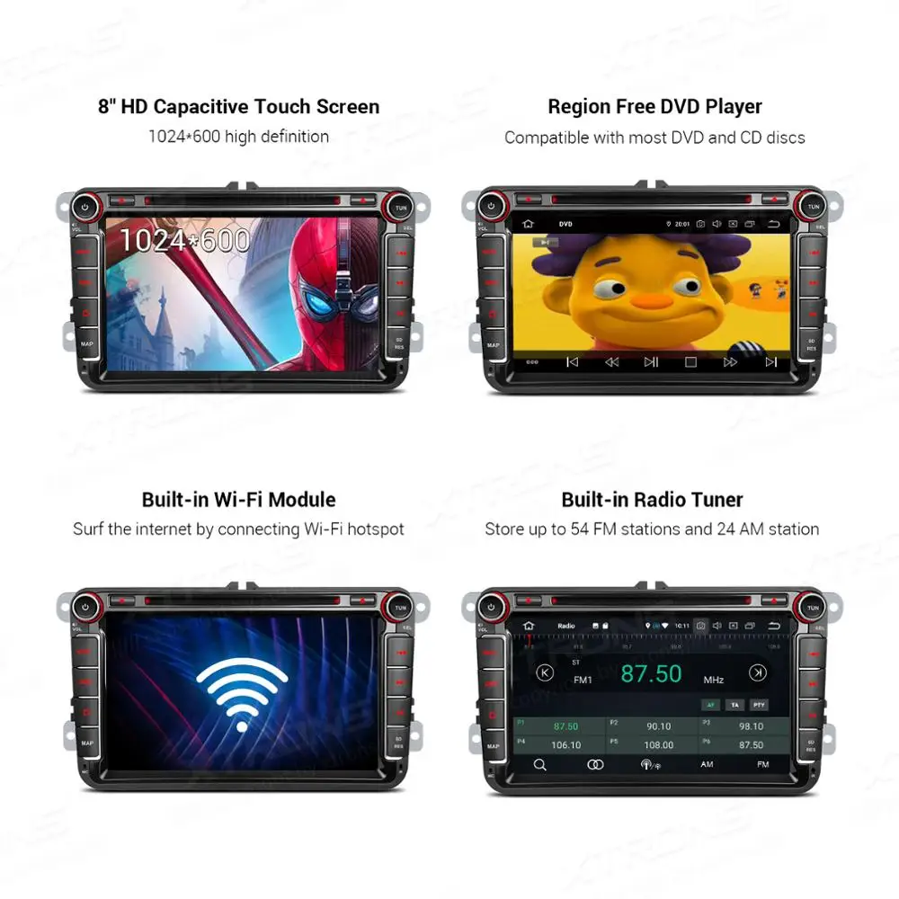 XTRONS " Android 9,0 PX5 автомобильный dvd-плеер радио gps для VW Volkswagen Golf Passat Touran Tiguan Sharan Magotan для Skoda на сиденье