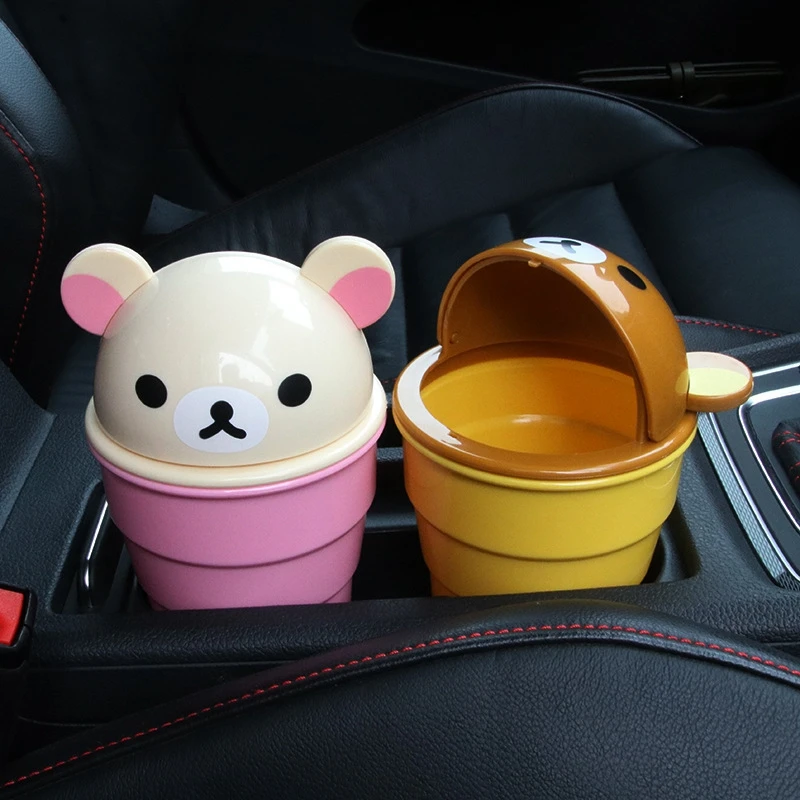 

For car Trash Can Cartoon Car Storage Debris Barrels Cute Auto Organizer Garbage Dust Holder Rubbish Cases Bin Car Accessories