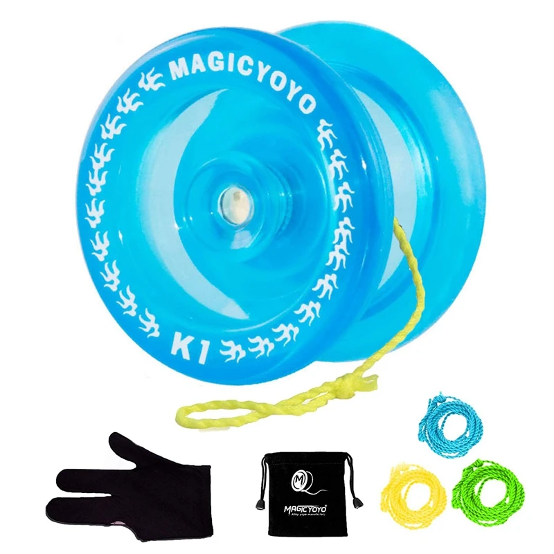 

MAGICYOYO Crystal Blue K1 Responsive Yoyo Ball, 3 Strings+Glove+Yoyo Bag Gift