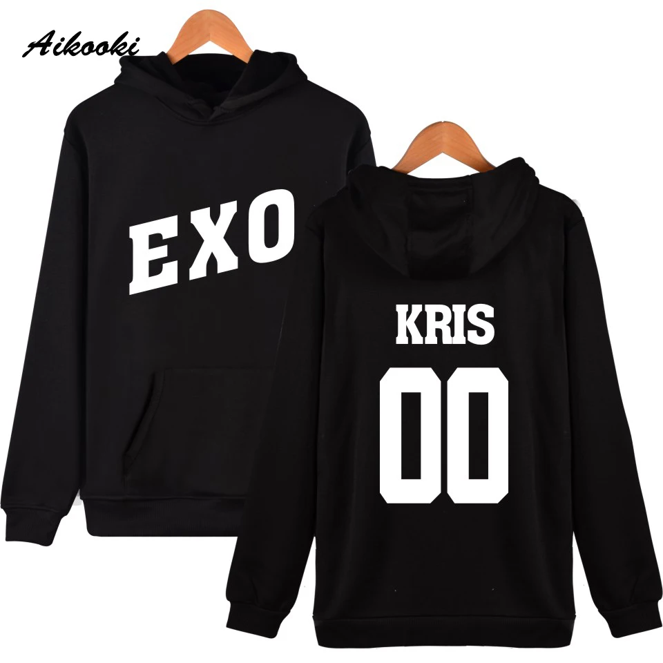 Модные толстовки EXO KPOP для мужчин и женщин толстовка с капюшоном мальчиков k pop KRIS