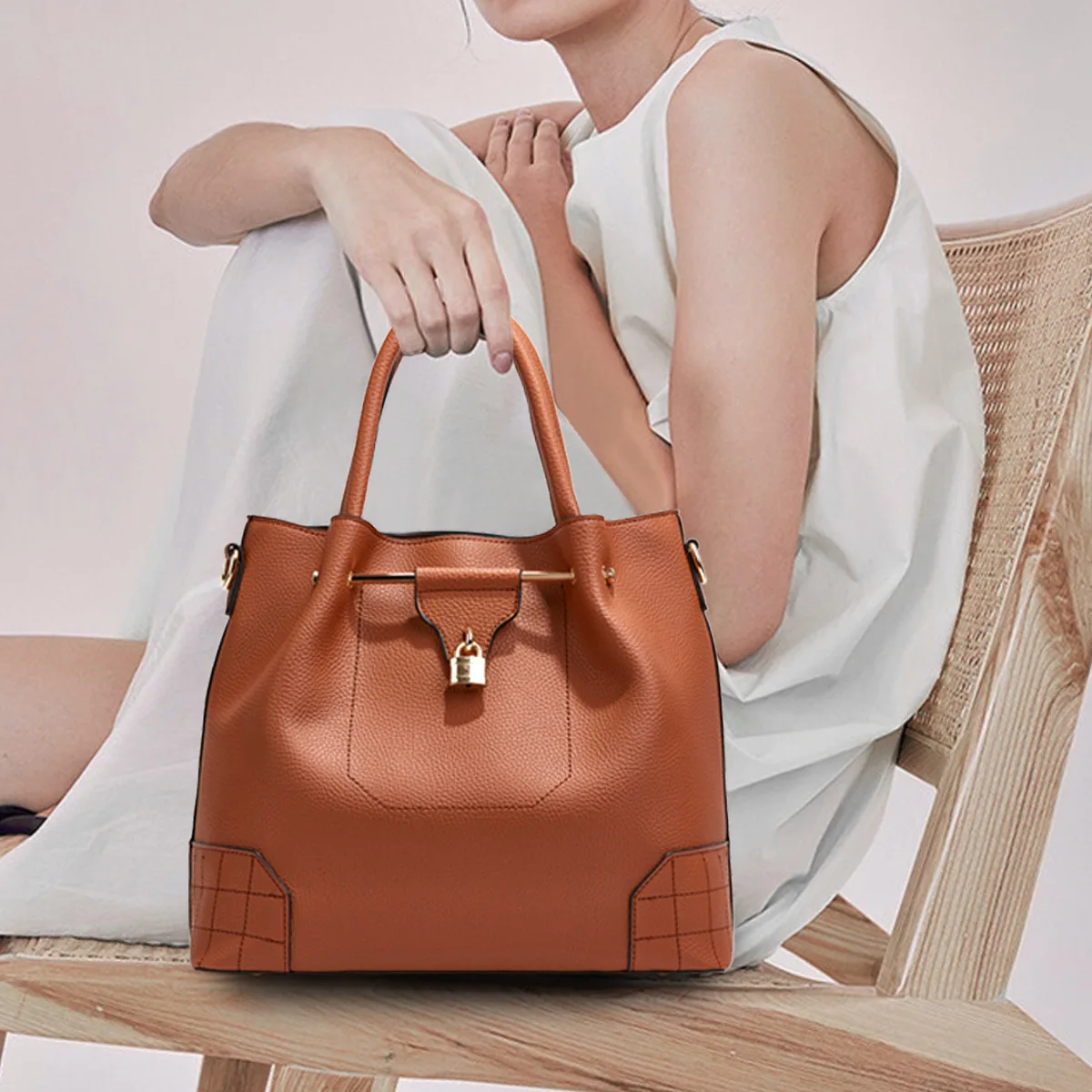 

Деловая сумка-тоут из натуральной кожи, вместительный саквояж на плечо, дамская сумочка в офисном стиле, кошельки и сумочки