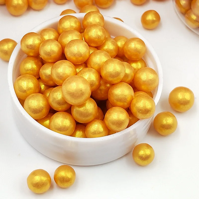 130 г золотые дражи съедобные сахарные жемчужные шарики украшения торта