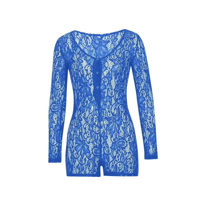

Women Sexy adult Jumpsuit Romper Sleepwear Lace hollow Shorts Sleeve V Neck Bodycon Bodysuit pajamas Rompers Pants New