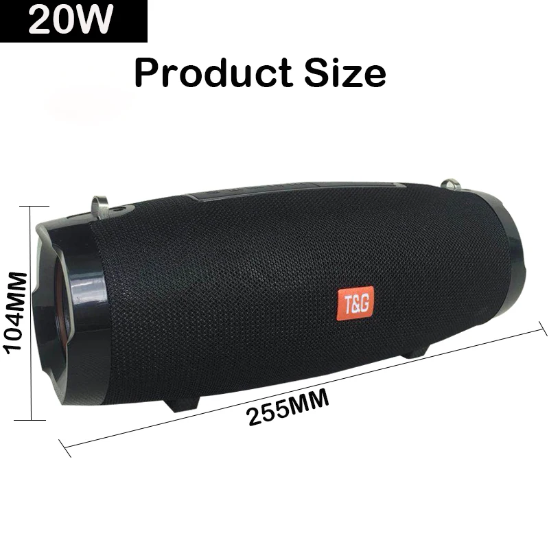 Портативная звуковая колонка 20 Вт водонепроницаемая Bluetooth с ручкой поддержка FM